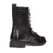 Women's Smooth PU Combat Boots Flip Sequin Lace-up Fashion Shoes