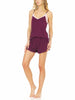 Laundry by Shelli Segal Womens Shiny Microfiber & Lace Matching Camisole & Shorts Set | Elegant Lightweight Sleepwear w/ Lace Detail | Loose-Fitting Sleeveless Design | Small to Extra Large Nightwear