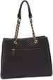Women’s Chevron Shopper Tote with Chain Detail Handles