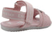 bebe Toddler Girls' Little Kid Slip-On Strappy Sandals with Logo and Back Strap, Open-Toe Flat Fashion Summer Shoes
