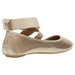 Women's Ballet Flats Metallic with Elastic Straps Slip-On Shoes PU Polyester Upper