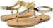 Via Rosa Womenâ€™s Metallic T-Strap Sandal with Rhinestones, Bow and Adjustable Back Strap - Fashion Bling Summer Shoes