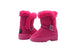 dELiAs Toddler Girls Little Kid Easy Pull On Mid Calf Microsuede Winter Boots with Faux Fur Trim and Braided Strap