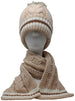 BCBG Girls Little Kid 2 Piece Slouchy Chunky Cable Knit Beanie Cap and Matching Neck Scarf Set