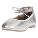bebe Toddler Girls Ballet Flats Round Toe with Logo Medallion Elastic Ankle Strap Pearlized PU Bow Slip-On Shoes Summer Dress Mary Jane Walking Ballerina Sandals