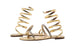 Via Rosa Ladies Gladiator Mirror Metallic Gladiators Flats with Rhinestone Details