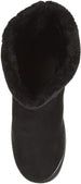 Chatties Chatz Womens Slip On Mid High Microsuede Winter Boots with Bows and Faux Fur Trim Black Size 11