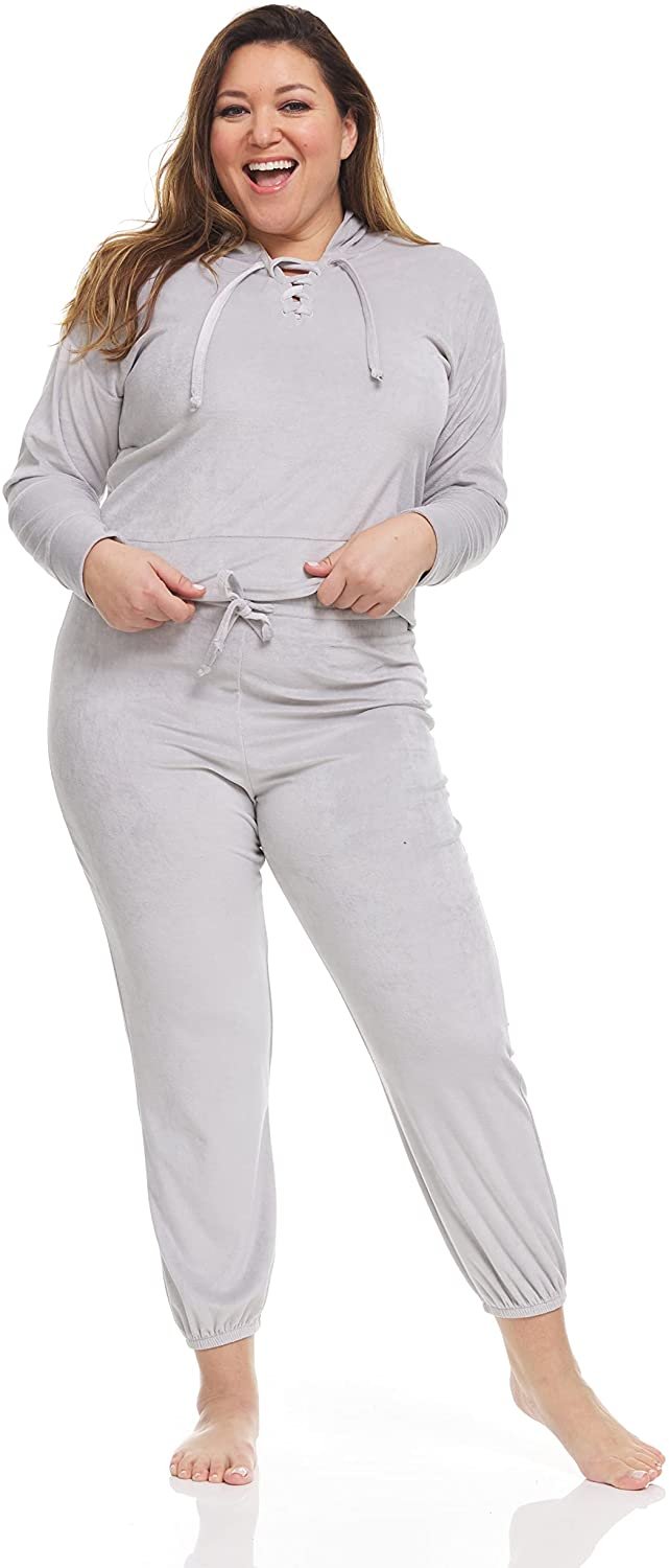 Women's Long Sleeve Pullover with Hoodie and Jogger Pants, 2-PC Set for Women