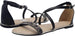 Via Rosa Women’s Metallic Rhinestone Strap Sandal with Criss Cross Ankle Straps - Open Toe Fashion Bling Summer Flat Shoe