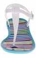 Chatties Girls Jelly T-Strap Sandals - White / Turquoise Size 2 / 3