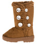 Sara Z Toddler Girls 5" Lug Sole Winter Boot with Rhinestones (Black), Size 7-8