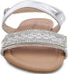 dELiAs Girls Big Kid Mirror Metallic Rhinestone Strap Sandal with Adjustable Back Strap - Fashion Summer Bling Shoes