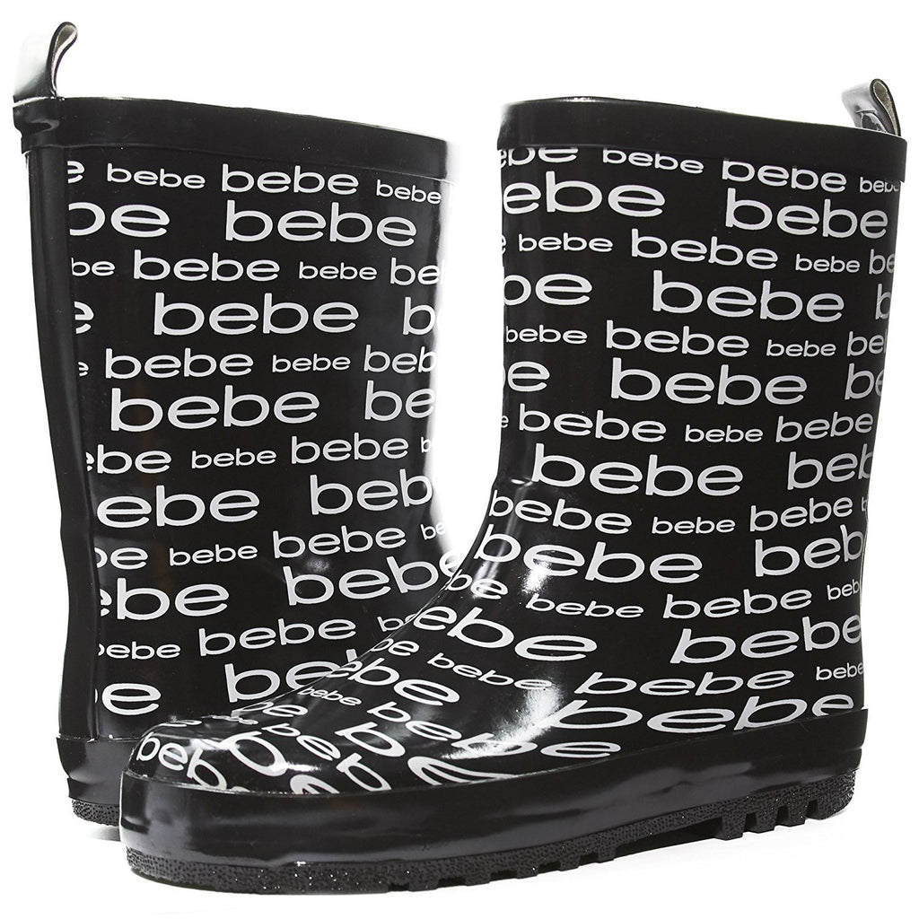 bebe Girls Printed High Cut Puddle Proof Slip On Rain Boots (See More Colors and Sizes)