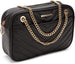 Women’s Chevron Quilted Camera Crossbody Bag with Chain Strap