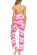 It's Just a Kiss Sleepwear Women's Cute Tie Dye Cami Tank Top and Pyjama Pants Set Soft Comfortable 2-Piece Nightwear PJ Lounge Sets Coral Multi Small