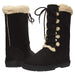 Chatties Women's Winter Boots Lace up Front Fur Trim Casual Mid-Calf Shoes