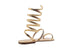 Via Rosa Ladies Gladiator Mirror Metallic Gladiators Flats with Rhinestone Details
