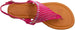 Sara Z Girls Microsuede Thong Sandal with Irridescent Rhinestone Detail