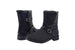 Via Rosa Women’s Short Mid Calf Moto Boots Embellished with Faux Fur Trim and Buckles