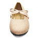 Sara Z Kids Toddlers Girls Glitter Ballet Flat Slip On Shoes With Elastic Strap and Bow Blush Pink Size 7/8