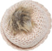 NYC Underground Soft Purl Knit Beanie Hat with Faux Fuzzy Fur Pom Warm Chunky Fall Winter Slouchy Lined Skull Cap Cuff