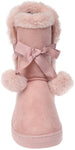 Fifth & Luxe Womens Comfortable and Warm Microsuede Winter Boot with Pom Pom Bow