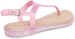 dELiAs Girls Big Kid PCU Glitter Thong Slide Sandal with Adjustable Back Strap - Fashion Summer Shoes