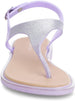 dELiAs Girls Big Kid PCU Glitter Thong Slide Sandal with Adjustable Back Strap - Fashion Summer Shoes