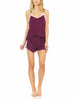 Laundry by Shelli Segal Womens Shiny Microfiber & Lace Matching Camisole & Shorts Set | Elegant Lightweight Sleepwear w/ Lace Detail | Loose-Fitting Sleeveless Design | Small to Extra Large Nightwear