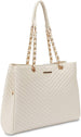 Women’s Chevron Shopper Tote with Chain Detail Handles