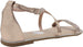 Via Rosa Women’s Metallic Rhinestone Strap Sandal with Criss Cross Ankle Straps - Open Toe Fashion Bling Summer Flat Shoe