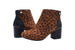 Via Rosa Women’s Short Low Heeled Microsuede Leopard Print Dress Ankle Boots