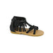 bebe Sara Z Toddler Girls Nubuck Fringe Sandals with Back Zipper