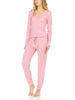 Laundry by Shelli Segal Womens Supersoft Hacci Pajama Set | Long Sleeve Deep Round Neck Top & Jogger Lounge Set | Two-Piece Winter Sleepwear | Small to Extra Large Soft Nightwear