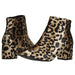 Via Rosa Women's Printed Velvet Ankle Boots with Zipper Mid-Calf