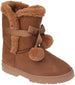 Fifth & Luxe Womens Comfortable and Warm Microsuede Winter Boot with Pom Pom Bow