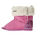 bebe Infant Girls Winter Prewalker Boots with Glitter and Faux Fur Cuffs Slip-On Crib Shoes