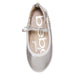 bebe Toddler Girls Ballet Flats Round Toe with Logo Medallion Elastic Ankle Strap Pearlized PU Bow Slip-On Shoes Summer Dress Mary Jane Walking Ballerina Sandals