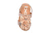 bebe Toddler Girls Fashion Sandals Shimmer Flats with Chiffon Rhinestone Flowers
