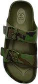 Zac & Evan Boys' Big Kid EVA Camo Print Footbed Slide Sandal with Buckle Strap