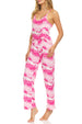 It's Just a Kiss Sleepwear Women's Cute Tie Dye Cami Tank Top and Pyjama Pants Set Soft Comfortable 2-Piece Nightwear PJ Lounge Sets Coral Multi Small