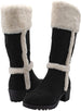 Rampage Girls' Big Kid Slip On Tall 11" Microsuede Winter Boots with Faux Fur Cuff and Trims Black Size 11