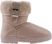 Chatties Chatz Womens Slip On Short 6" Microsuede Winter Boots with Faux Fur Cuff and Buckle Black Size 6