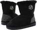 bebe Girls’ Big Kid Slip On Mid Calf Warm Microsuede Winter Boots Embellished with Rhinestones and Faux Fur Cuff