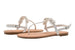 Chatties Ladies Fashion Sandals Pu T Strap Summer Flat with Pearl & Flowers