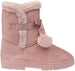 Fifth & Luxe Womens Comfortable and Warm Microsuede Winter Boot with Pom Pom Bow