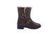 Via Rosa Women’s Short Mid Calf Moto Boots Embellished with Faux Fur Trim and Buckles