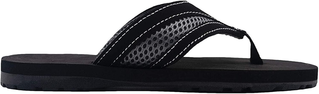 Zac & Evan Boys' Big Kid Flip Flop Thong Slide Sandal with Contrast Mesh Strap