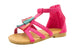 bebe Girls Velvet T Strap Back Zipper Ankle Sandals with Tassels 7/8 Fuchsia