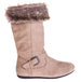 Sara Z Girls Microsuede Boots With Fur Lining (Black), Size 11-12